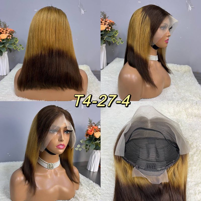 13x4 Straight Hair Colored BOB Lace Front Wig - 图片 18